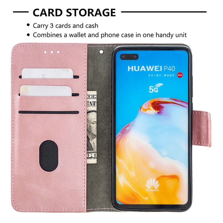 For Huawei P40 Matching Color Crocodile Texture Horizontal Flip PU Leather Case with Holder & Card Slots & Wallet