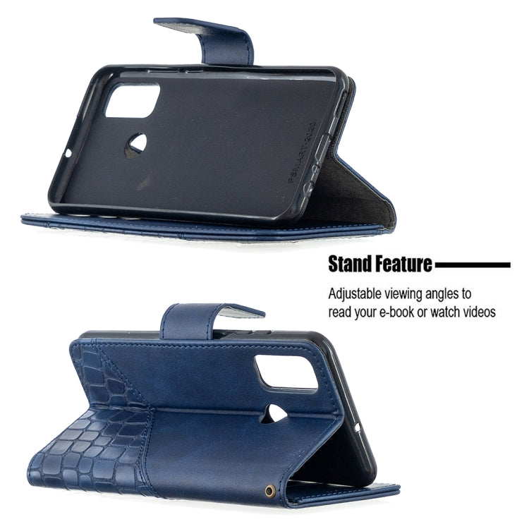 For Huawei P smart 2020 Matching Color Crocodile Texture Horizontal Flip PU Leather Case with Holder & Card Slots & Wallet