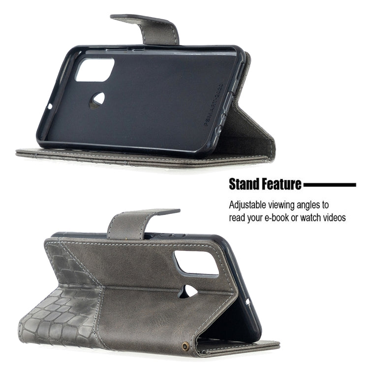 For Huawei P smart 2020 Matching Color Crocodile Texture Horizontal Flip PU Leather Case with Holder & Card Slots & Wallet