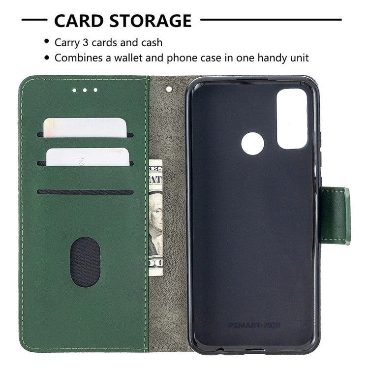 For Huawei P smart 2020 Matching Color Crocodile Texture Horizontal Flip PU Leather Case with Holder & Card Slots & Wallet