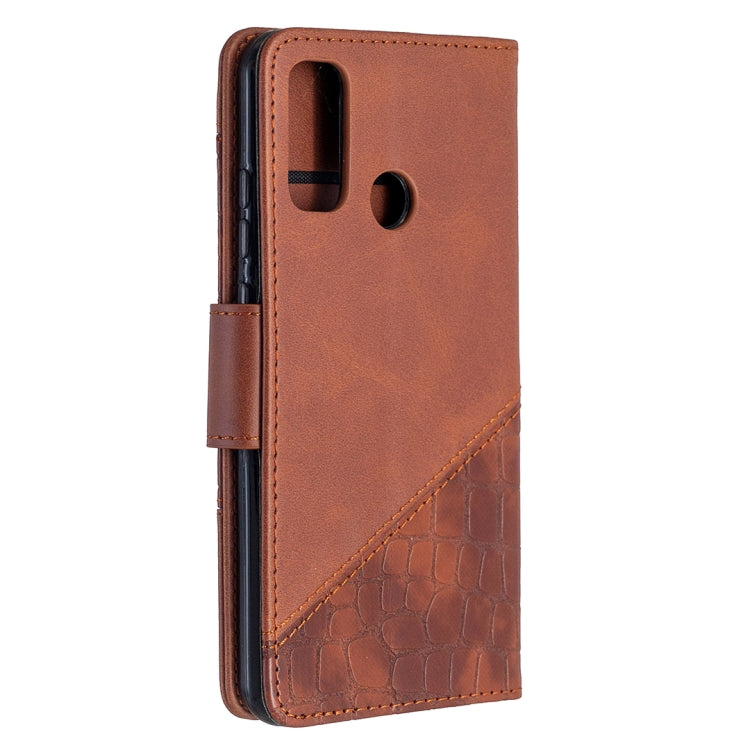 For Huawei P smart 2020 Matching Color Crocodile Texture Horizontal Flip PU Leather Case with Holder & Card Slots & Wallet