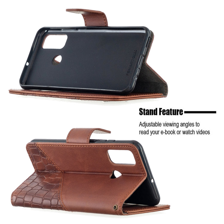 For Huawei P smart 2020 Matching Color Crocodile Texture Horizontal Flip PU Leather Case with Holder & Card Slots & Wallet