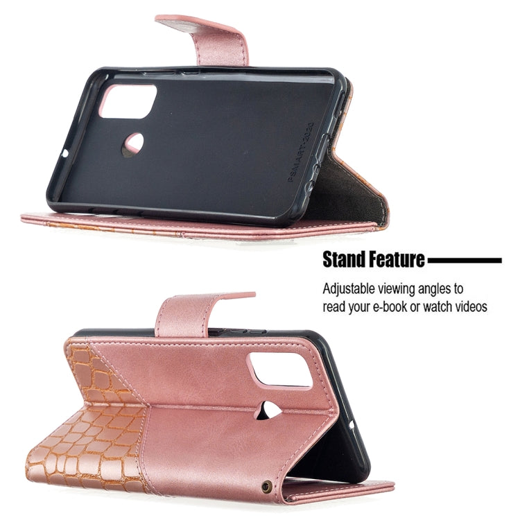 For Huawei P smart 2020 Matching Color Crocodile Texture Horizontal Flip PU Leather Case with Holder & Card Slots & Wallet