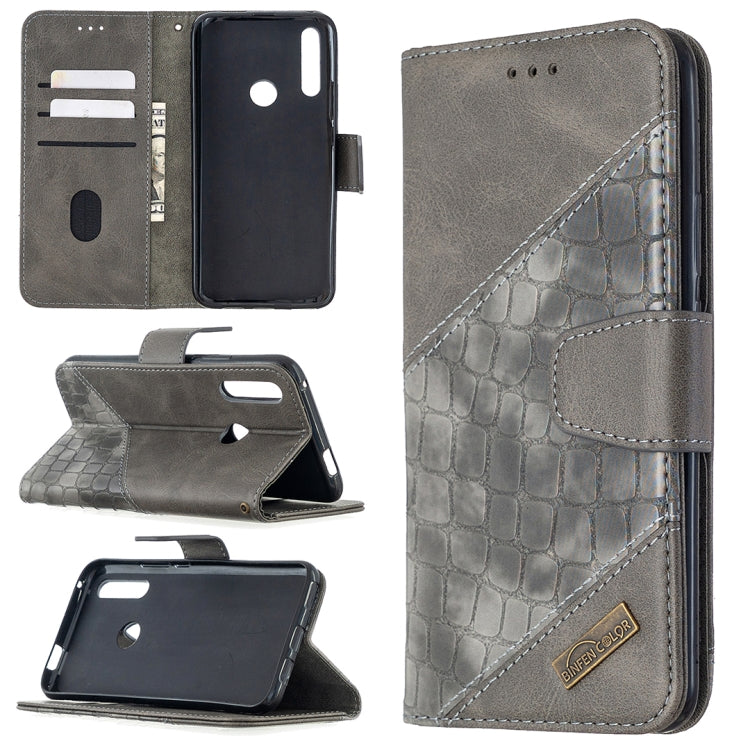 For Huawei P Smart Z Matching Color Crocodile Texture Horizontal Flip PU Leather Case with Holder & Card Slots & Wallet