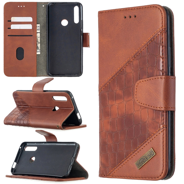 For Huawei P Smart Z Matching Color Crocodile Texture Horizontal Flip PU Leather Case with Holder & Card Slots & Wallet