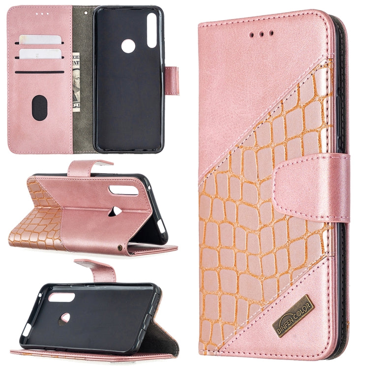 For Huawei P Smart Z Matching Color Crocodile Texture Horizontal Flip PU Leather Case with Holder & Card Slots & Wallet