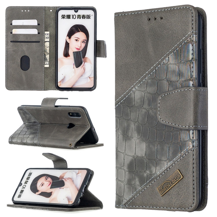 For Huawei P Smart (2019) Matching Color Crocodile Texture Horizontal Flip PU Leather Case with Holder & Card Slots & Wallet
