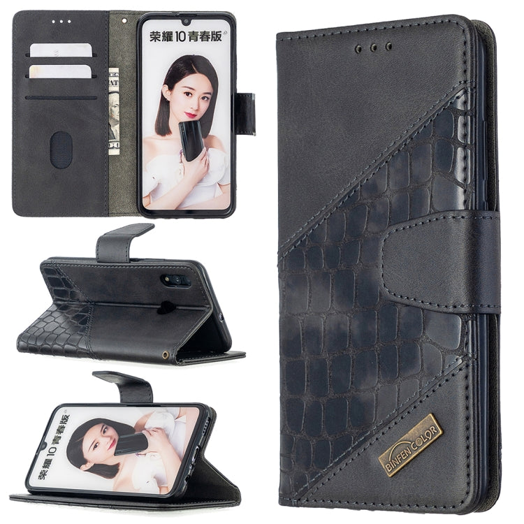 For Huawei P Smart (2019) Matching Color Crocodile Texture Horizontal Flip PU Leather Case with Holder & Card Slots & Wallet
