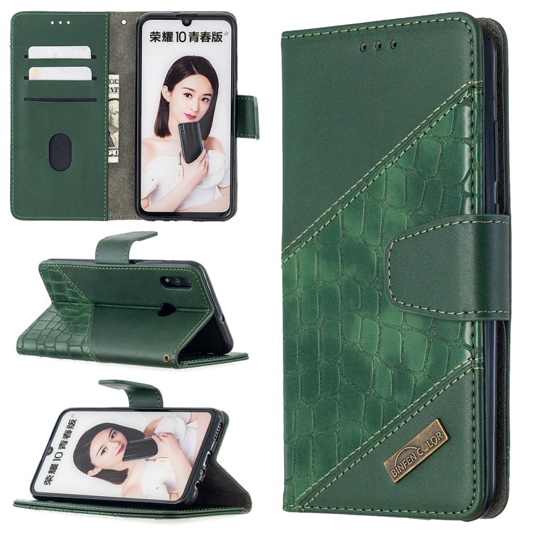 For Huawei P Smart (2019) Matching Color Crocodile Texture Horizontal Flip PU Leather Case with Holder & Card Slots & Wallet
