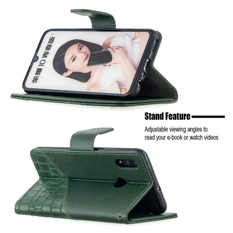 For Huawei P Smart (2019) Matching Color Crocodile Texture Horizontal Flip PU Leather Case with Holder & Card Slots & Wallet