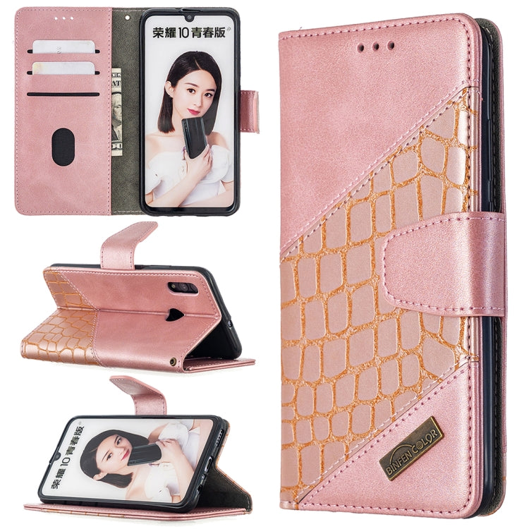 For Huawei P Smart (2019) Matching Color Crocodile Texture Horizontal Flip PU Leather Case with Holder & Card Slots & Wallet