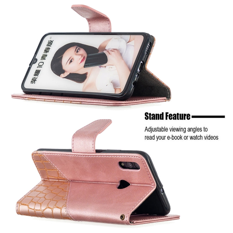 For Huawei P Smart (2019) Matching Color Crocodile Texture Horizontal Flip PU Leather Case with Holder & Card Slots & Wallet