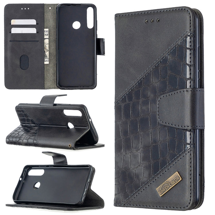 For Huawei Y6p Matching Color Crocodile Texture Horizontal Flip PU Leather Case with Holder & Card Slots & Wallet