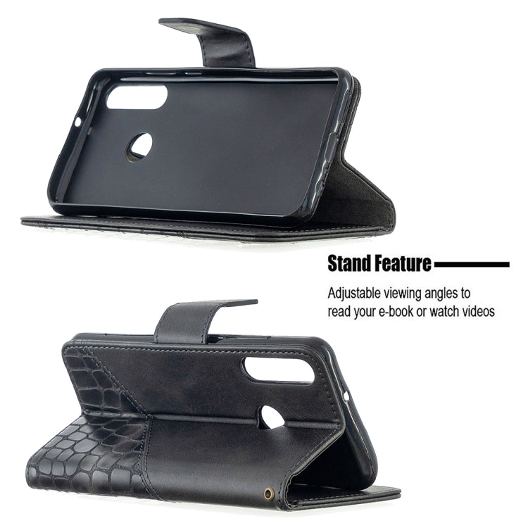 For Huawei Y6p Matching Color Crocodile Texture Horizontal Flip PU Leather Case with Holder & Card Slots & Wallet