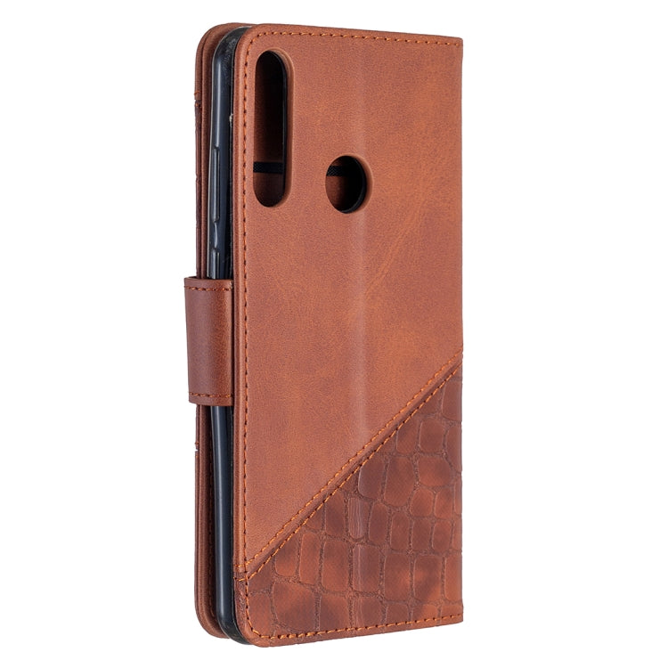 For Huawei Y6p Matching Color Crocodile Texture Horizontal Flip PU Leather Case with Holder & Card Slots & Wallet