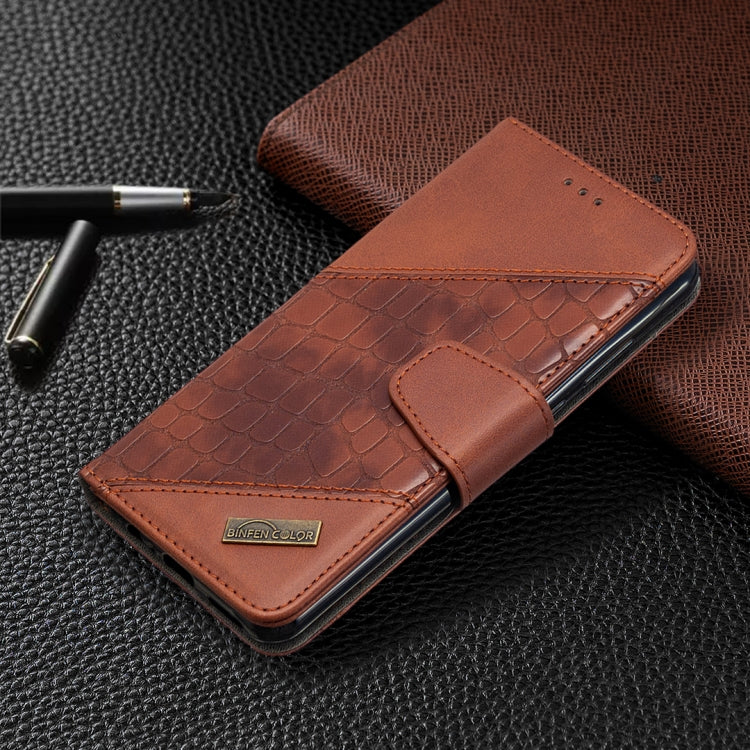 For Huawei Y6p Matching Color Crocodile Texture Horizontal Flip PU Leather Case with Holder & Card Slots & Wallet