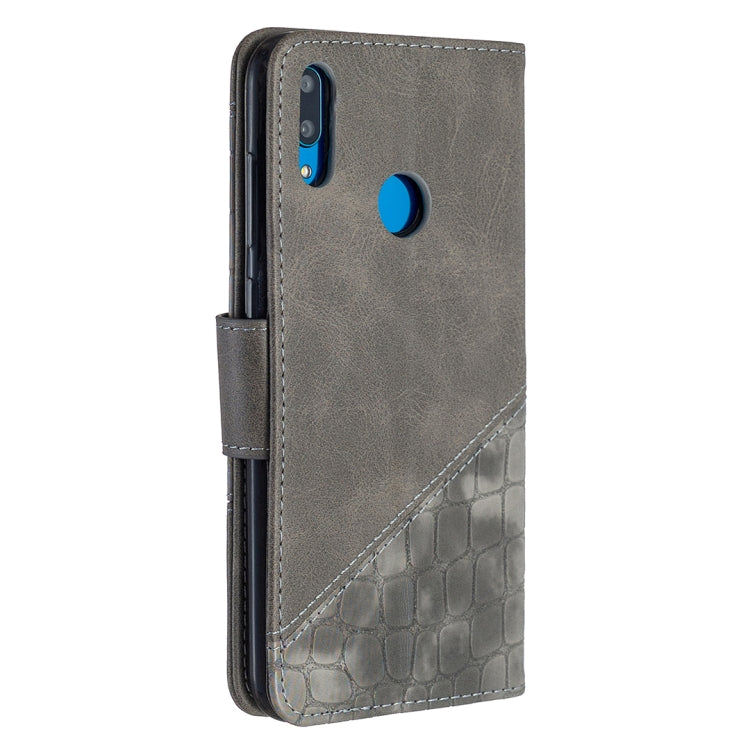 For Huawei Y7 (2019) Matching Color Crocodile Texture Horizontal Flip PU Leather Case with Holder & Card Slots & Wallet