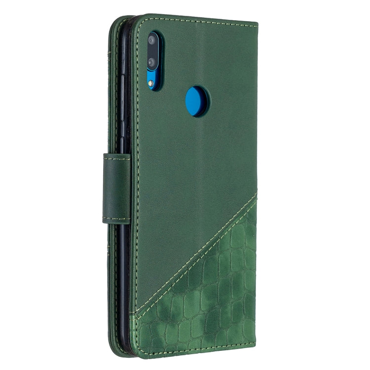 For Huawei Y7 (2019) Matching Color Crocodile Texture Horizontal Flip PU Leather Case with Holder & Card Slots & Wallet