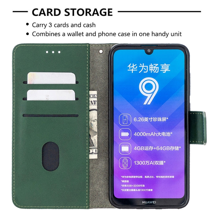 For Huawei Y7 (2019) Matching Color Crocodile Texture Horizontal Flip PU Leather Case with Holder & Card Slots & Wallet