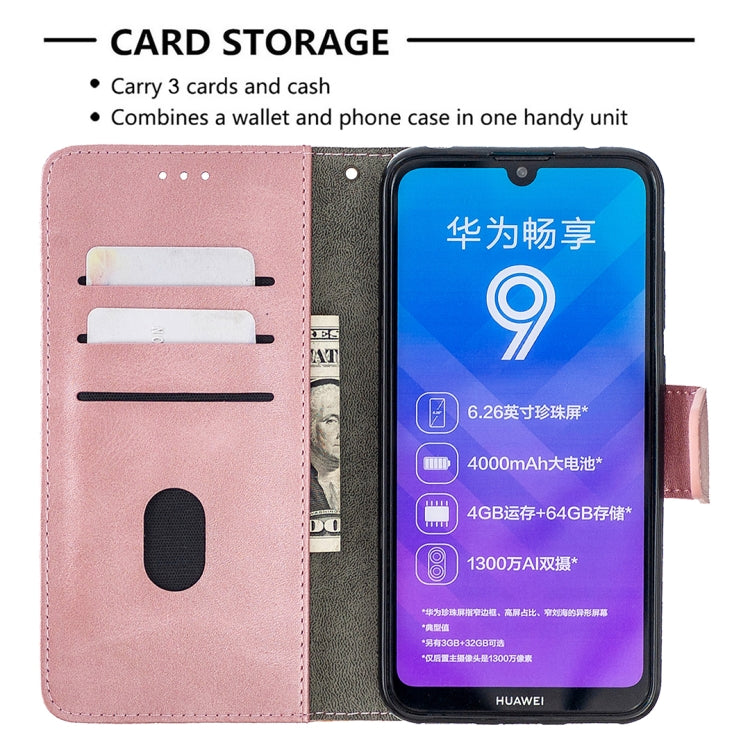 For Huawei Y7 (2019) Matching Color Crocodile Texture Horizontal Flip PU Leather Case with Holder & Card Slots & Wallet