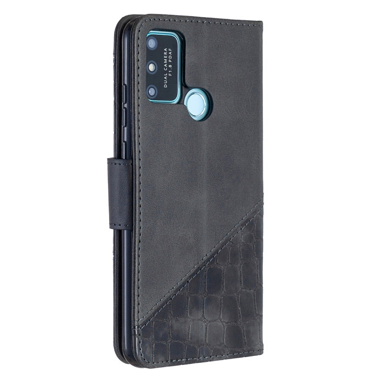 For Huawei Honor 9A Matching Color Crocodile Texture Horizontal Flip PU Leather Case with Holder & Card Slots & Wallet