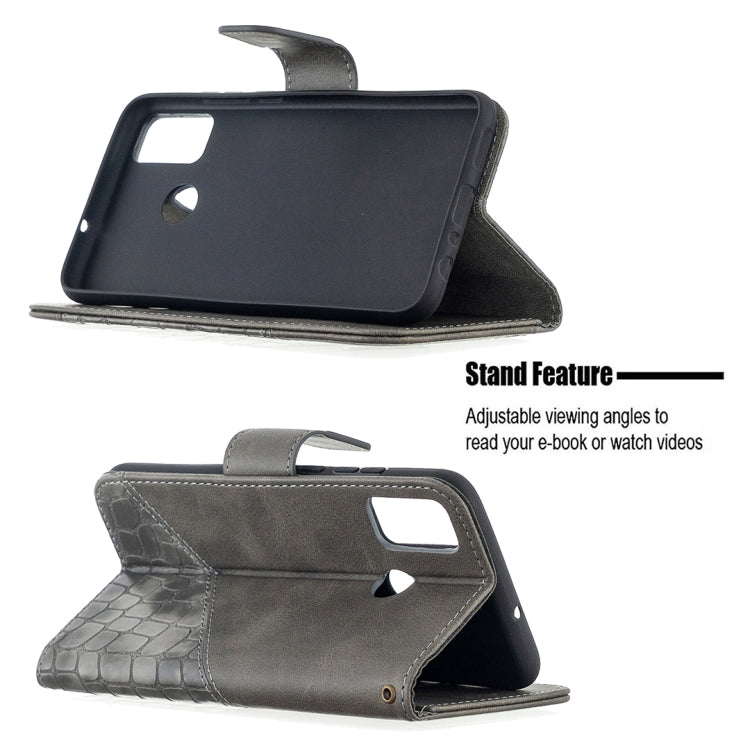 For Huawei Honor 9X Lite Matching Color Crocodile Texture Horizontal Flip PU Leather Case with Holder & Card Slots & Wallet