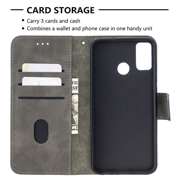 For Huawei Honor 9X Lite Matching Color Crocodile Texture Horizontal Flip PU Leather Case with Holder & Card Slots & Wallet