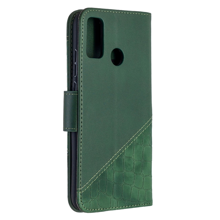 For Huawei Honor 9X Lite Matching Color Crocodile Texture Horizontal Flip PU Leather Case with Holder & Card Slots & Wallet