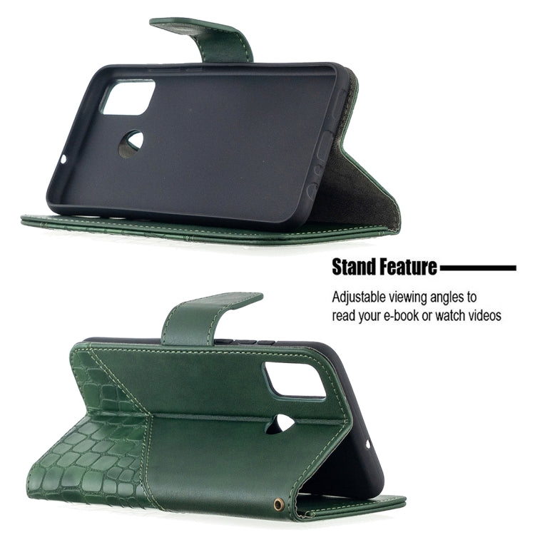 For Huawei Honor 9X Lite Matching Color Crocodile Texture Horizontal Flip PU Leather Case with Holder & Card Slots & Wallet