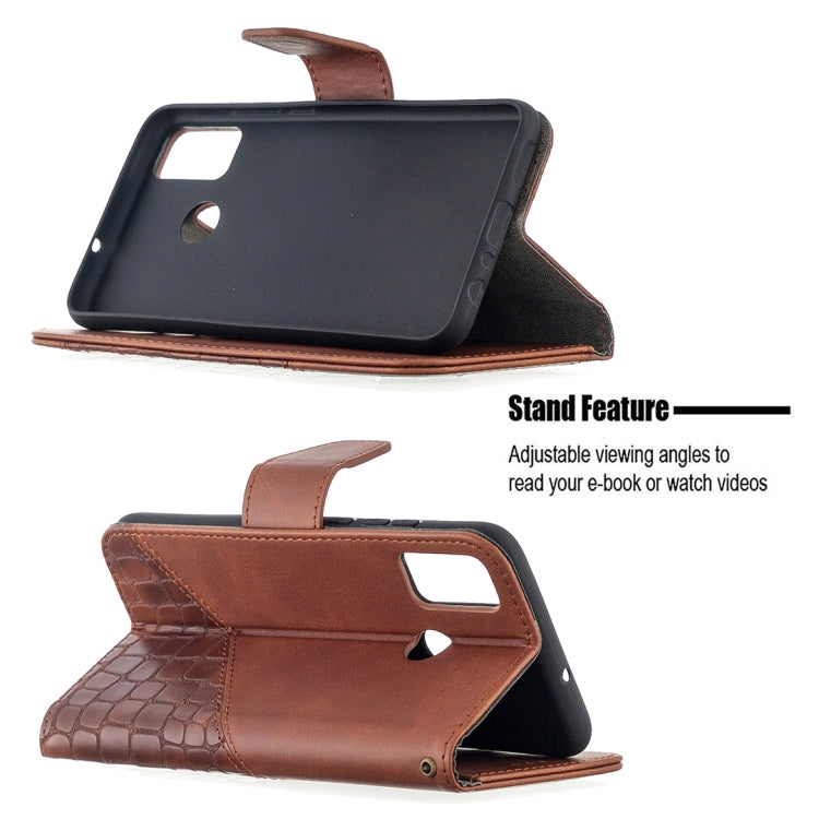 For Huawei Honor 9X Lite Matching Color Crocodile Texture Horizontal Flip PU Leather Case with Holder & Card Slots & Wallet