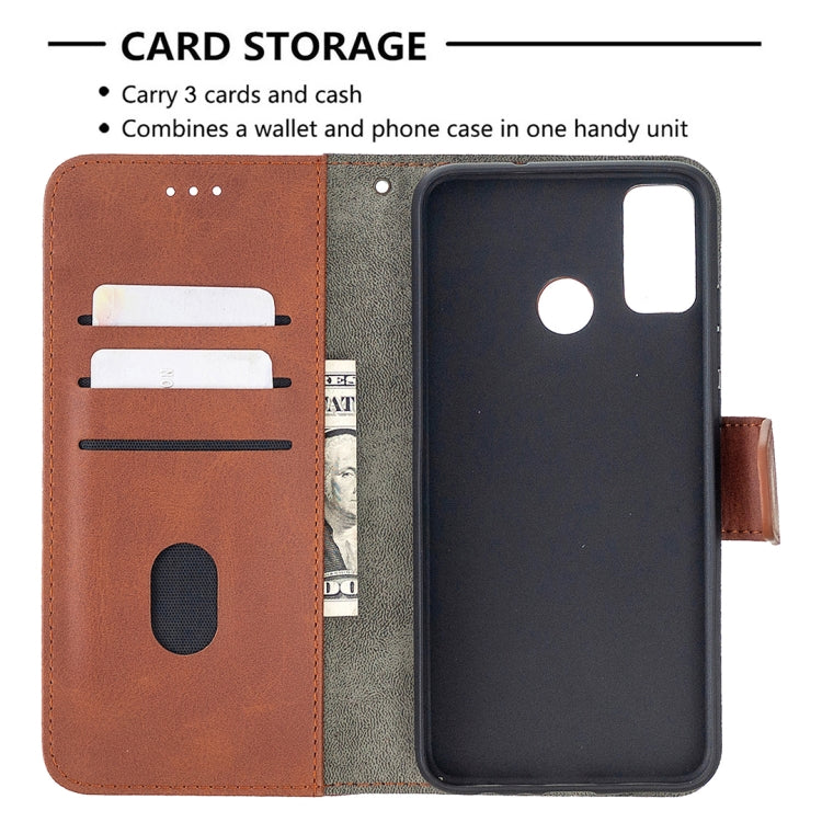 For Huawei Honor 9X Lite Matching Color Crocodile Texture Horizontal Flip PU Leather Case with Holder & Card Slots & Wallet