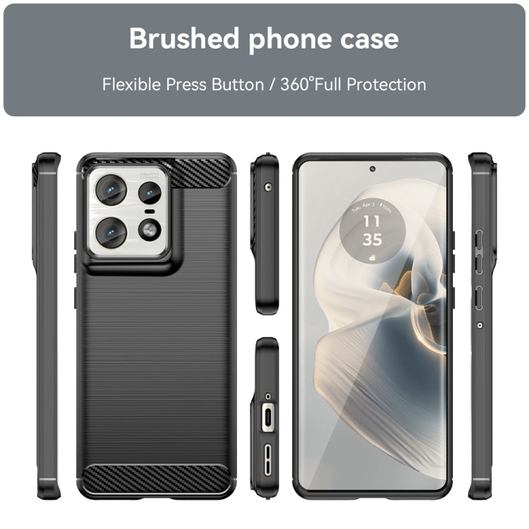 For Motorola Edge 50 Pro Carbon Fiber Brushed Texture TPU Phone Case