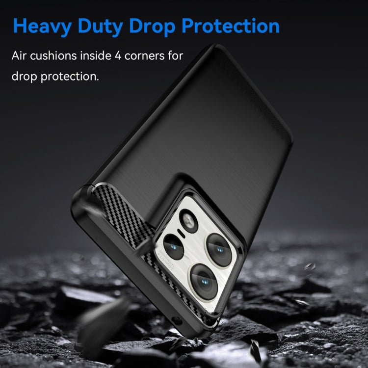 For Motorola Edge 50 Pro Carbon Fiber Brushed Texture TPU Phone Case