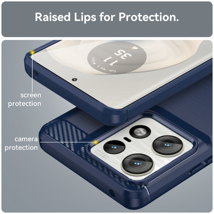 For Motorola Edge 50 Pro Carbon Fiber Brushed Texture TPU Phone Case