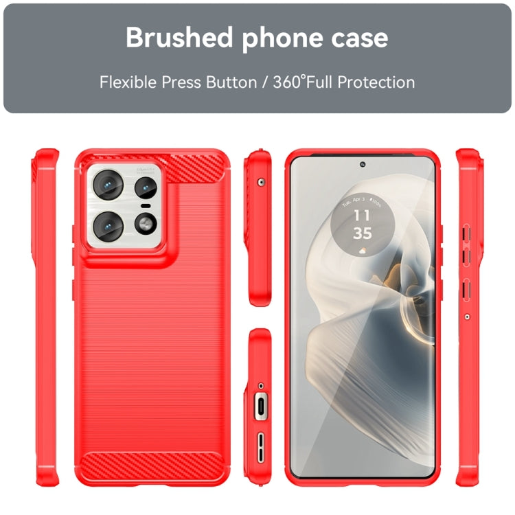For Motorola Edge 50 Pro Carbon Fiber Brushed Texture TPU Phone Case