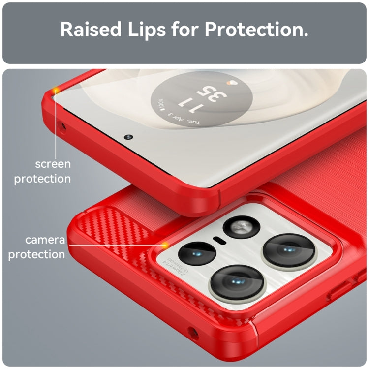 For Motorola Edge 50 Pro Carbon Fiber Brushed Texture TPU Phone Case