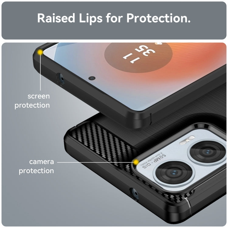 For Motorola Moto Edge 50 Fusion Carbon Fiber Brushed Texture TPU Phone Case