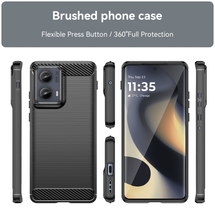 For Motorola Edge 2024 Carbon Fiber Brushed Texture TPU Phone Case