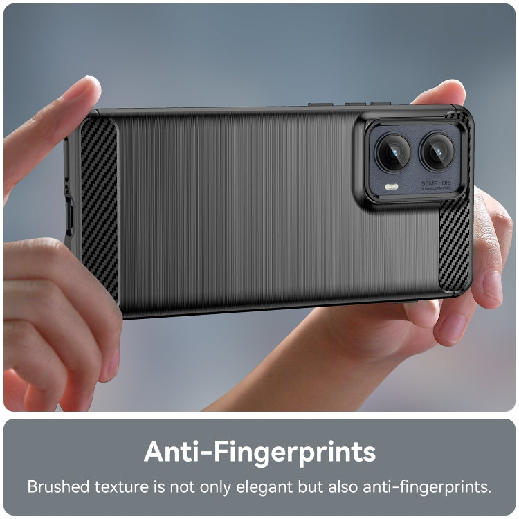 For Motorola Edge 2024 Carbon Fiber Brushed Texture TPU Phone Case
