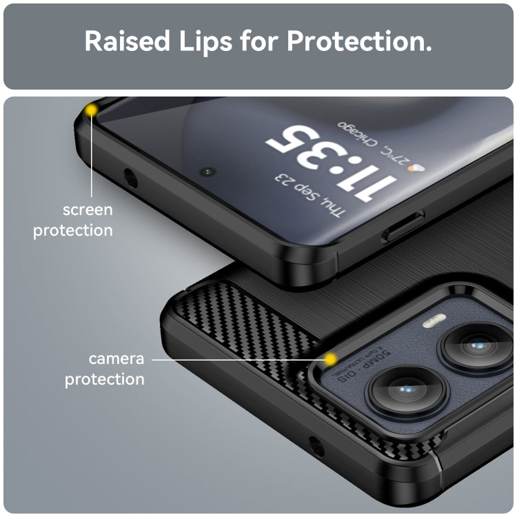For Motorola Edge 2024 Carbon Fiber Brushed Texture TPU Phone Case