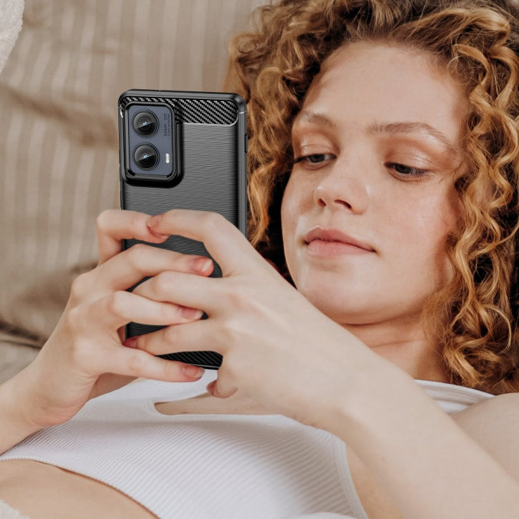 For Motorola Edge 2024 Carbon Fiber Brushed Texture TPU Phone Case