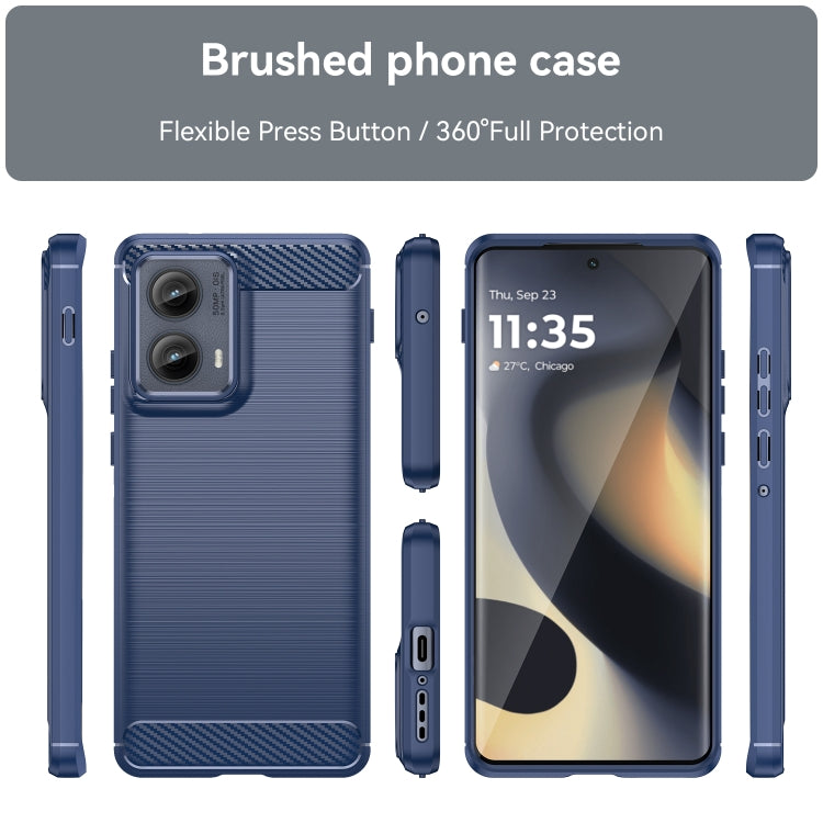 For Motorola Edge 2024 Carbon Fiber Brushed Texture TPU Phone Case