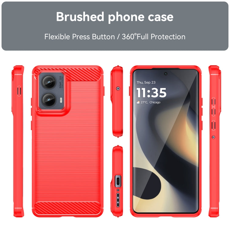 For Motorola Edge 2024 Carbon Fiber Brushed Texture TPU Phone Case