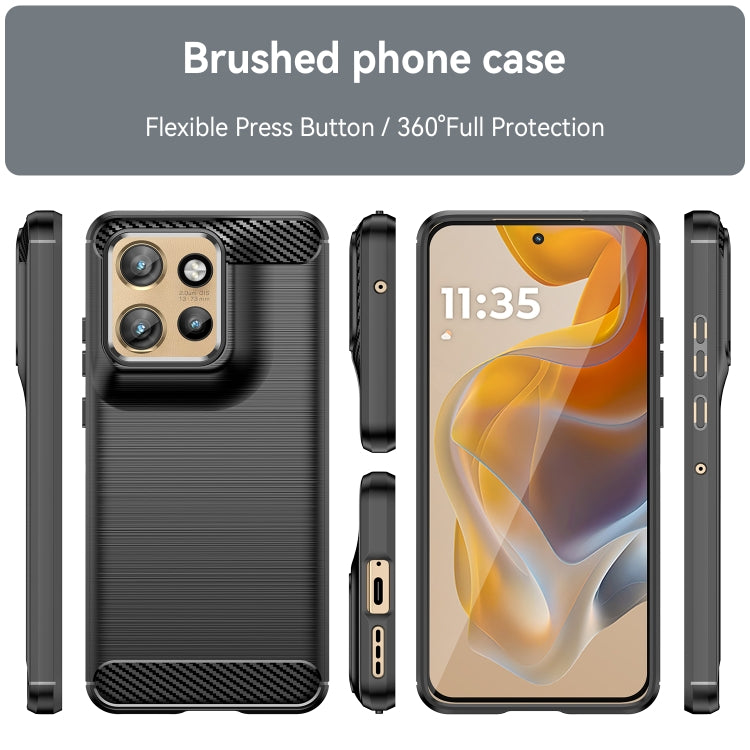 For Motorola Edge 50 Neo Carbon Fiber Brushed Texture TPU Phone Case