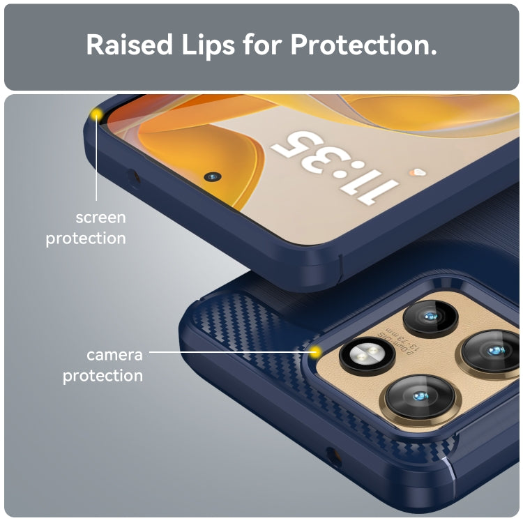 For Motorola Edge 50 Neo Carbon Fiber Brushed Texture TPU Phone Case