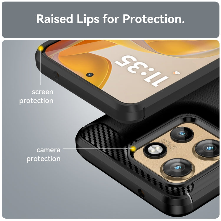 For Motorola Moto S50 Carbon Fiber Brushed Texture TPU Phone Case