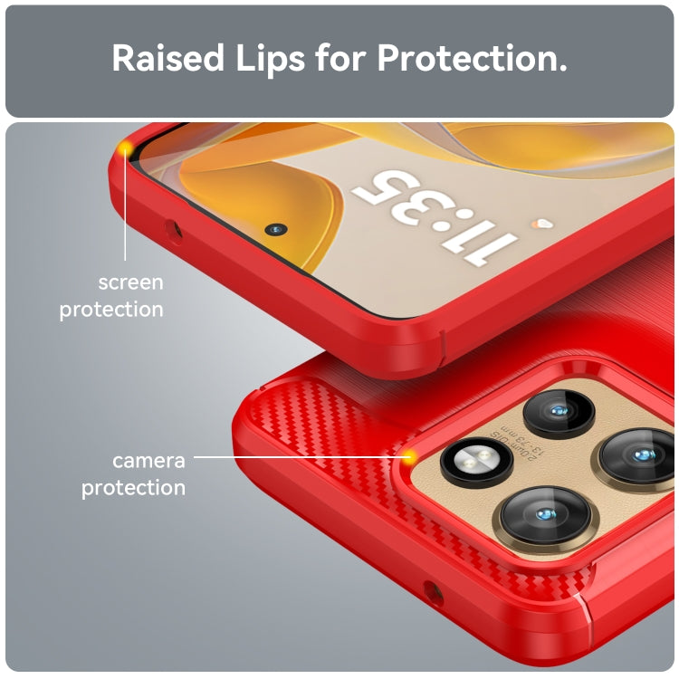 For Motorola Moto S50 Carbon Fiber Brushed Texture TPU Phone Case