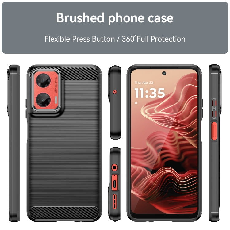 For Motorola Moto G35 5G Carbon Fiber Brushed Texture TPU Phone Case