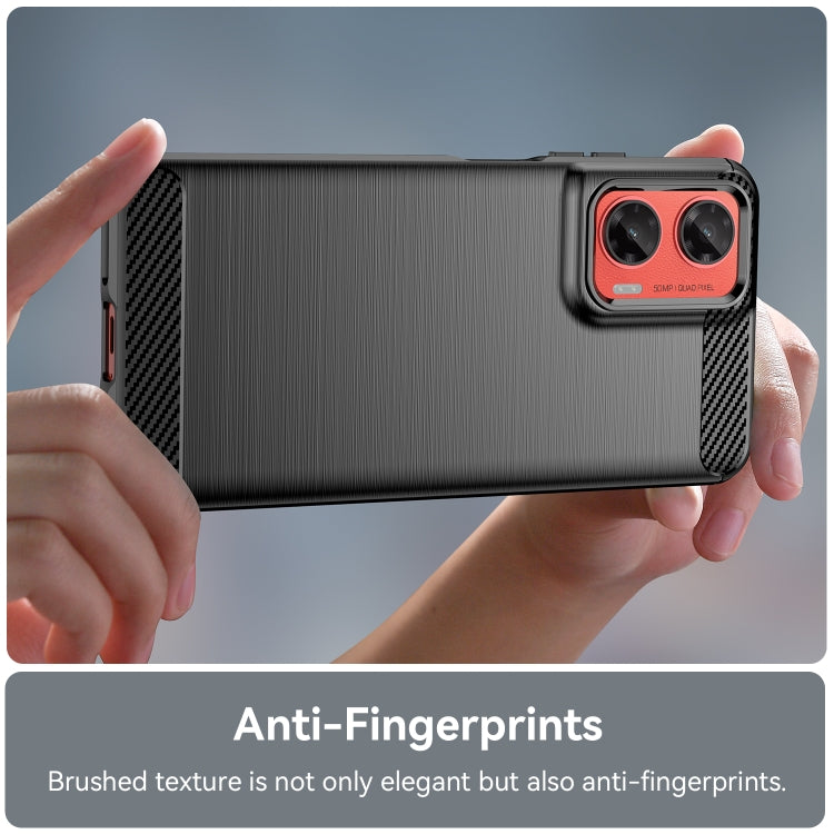 For Motorola Moto G35 5G Carbon Fiber Brushed Texture TPU Phone Case