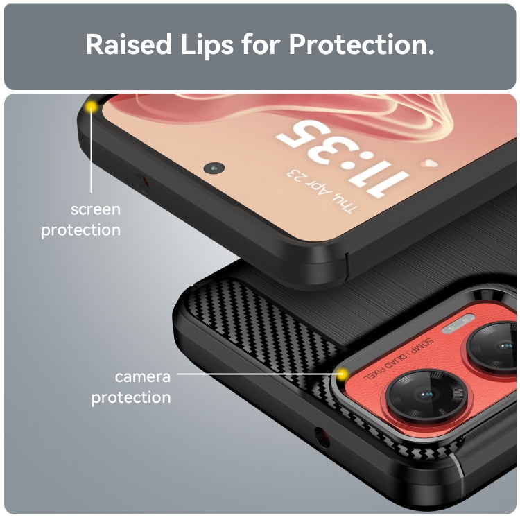 For Motorola Moto G35 5G Carbon Fiber Brushed Texture TPU Phone Case